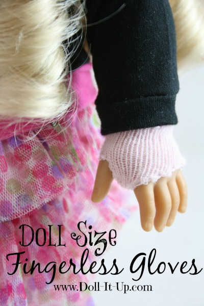 Doll size fingerless gloves